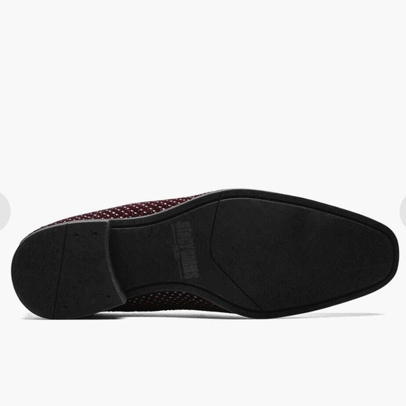 Stacy Adams SWAGGER 
Studded Slip On velvet loafer Burgundy Size 8.5 - Picture 7 of 16